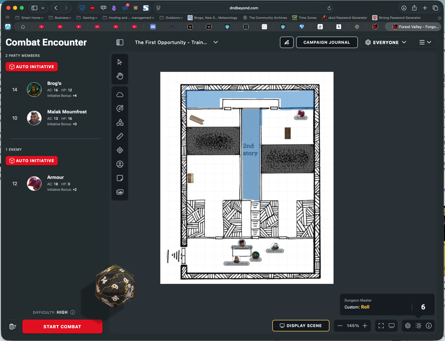A screen grab of the Maps VTT on D&D Beyond